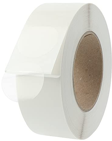 Labelident Verschlussetiketten transparent - Ø 40 mm - 3.000 Klebepunkte auf 1 Rolle(n), 40 mm Kern, Polyethylen selbstklebend, mittig perforiert