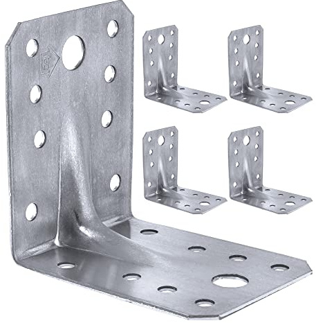 Corner Braces Brackets Plates, Heavy Duty Wooden Angle, Metal Steel Sheet Galvanised 2,75 x 2,75 x 2,17 x 0,08 (70 x 70 x 55 mm x 2 mm) ART4 Pack of 5pcs