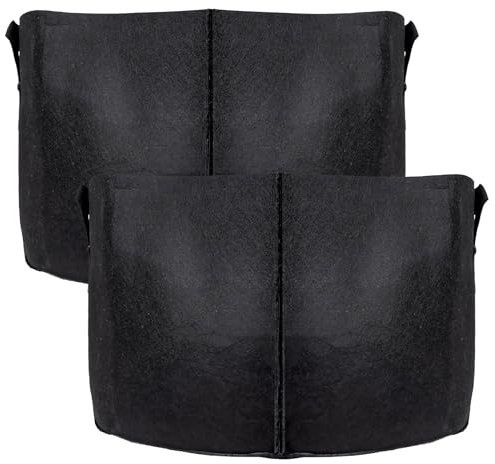INTIRILIFE 2X Pflanzsack aus Vlies Stoff 113 Liter -30 Gallon- 60 x 40cm - Pflanzen Übertopf mit Tragegriffen für Garten, Gewächshaus - Pflanzkübel Pflanzgefäß Pflanzbeutel Pflanztasche Kartoffelsack