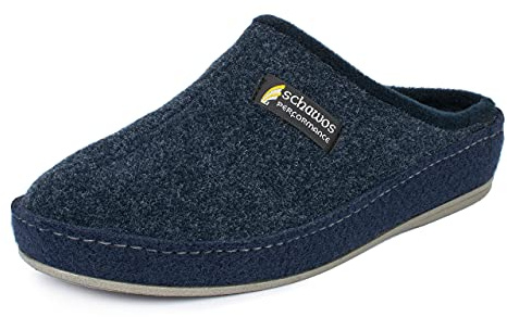 Schawos 6030 Pantoufles en feutre pour hommes (bleu marine, 45 EU)