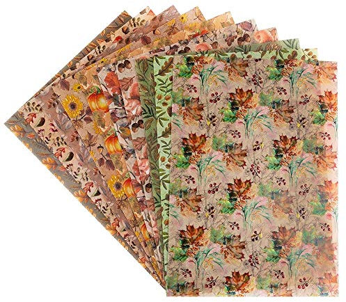 Ideen mit Herz Dekorpapier | Motiv-Transparentpapiere Deluxe | geprägt | farbig | Spotlack-veredelt | DIN A4 | 150g/m² | 10 Bogen | Bastelpapier mit Muster (Herbst)