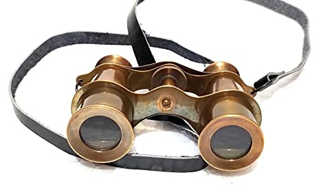 Braunes Fernglas aus Messing, antikes Design, 10,2 cm, goldfarben