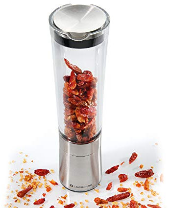 Zassenhaus Chilimühle Diavolo aus Acryl und Edelstahl in der Farbe Silber-Transparent, Höhe: 21cm, 035698