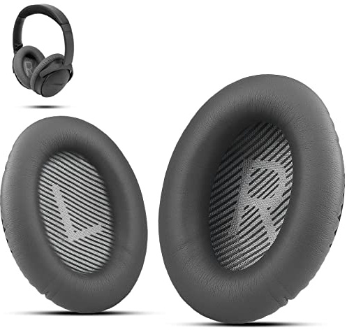 Premium Ohrpolster Ersatz für Bose Kopfhörer Ohrpolster kompatibel mit Bose QuietComfort 35 ii /QC35 /QC25 /QC2 /QC15 /Ae2 /Ae2i /Ae2w /SoundTrue & SoundLink von Krone Kalpasmos - Dunkelgrau