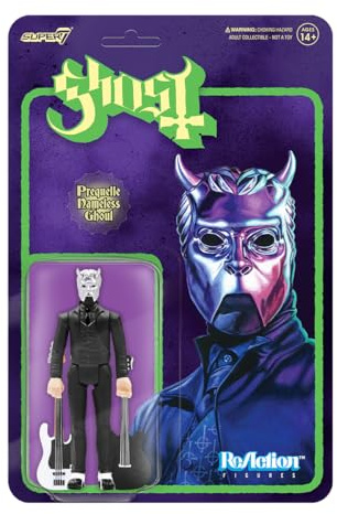 Super7 Ghost Prequelle Nameless Ghoul Reaktionsfigur - 9,5 cm große Ghost-Actionfigur mit Zubehör, Heavy Metal Collectibles und Retro-Spielzeug