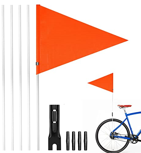 YEAPEAK Fahrradwimpel mit reflektierendes Klebeband, Sicherheitswimpel Für Kinderfahrrad, Geeignet Für Fahrrad, Gokart Roller.