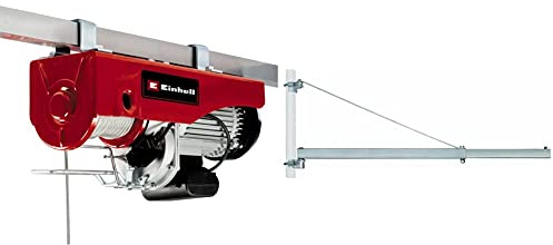 Einhell Seilhebezug TC-EH 1000 (1.600 W, bis zu 500 kg auf 18 m, bis 999 kg auf 9 m, Not-Aus, autom. Bremse, autom. Endabschaltung, 18 m Drahtseil Ø 6 mm) & Schwenkarm SA 1100