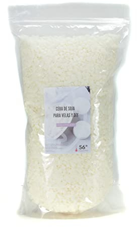 Cera de Soja 100% natural Premium para Velas en Vaso en bolsa de 2Kg. Perlas de bajo punto de fusión, ideales para velas caseras aromáticas y proyectos DIY, en bolsa con autocierre