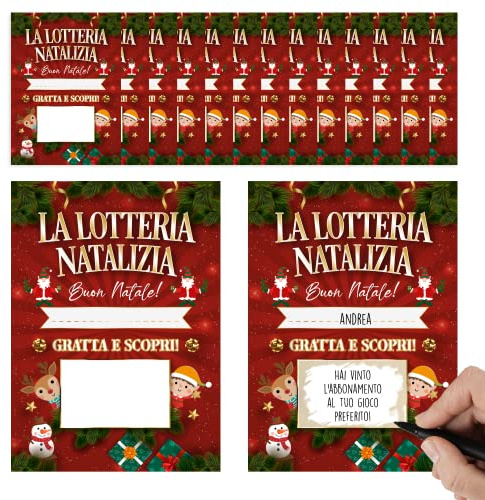 KAÏDENSÏ Tarjetas de Navidad personalizadas – La Lotería Navidad – 12 rasca y descubre idea de regalo original de Navidad para niños – Gadget Ideas regalos divertidos originales