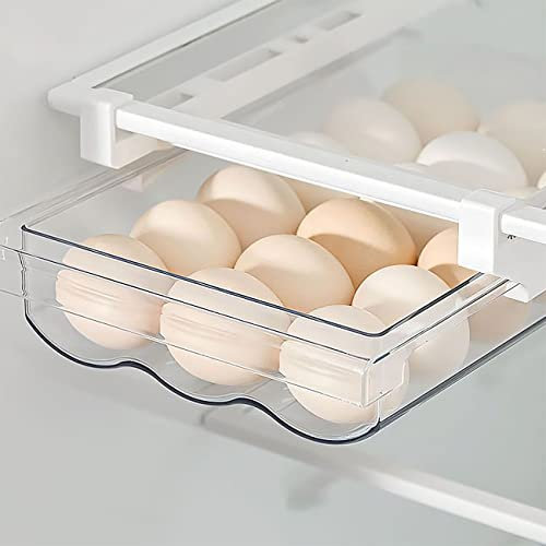 Onezebra Cajón de Organización para Nevera , Organizador Huevos, Huevo Caja de Almacenamiento, Encargarse de Cajones Hueveras para Frigorífico, Soporte para Huevos para Nevera , Grande (18 huevos)