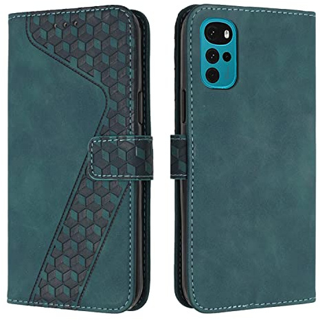 OKZone Funda para Motorola Moto G22, PU Cuero Flip Carcasa Fundas Móvil de Tapa Libro Caso Piel PU para Motorola Moto G22, Billetera Tarjetero Case Telefono Cubrir Móvil Phone Cover(Verde)