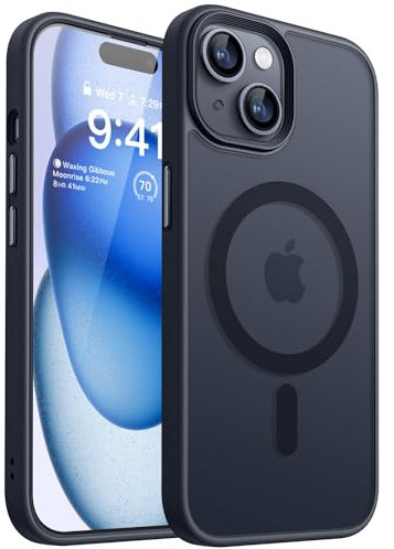 CANSHN Magnetisch für iPhone 15 Hülle für MagSafe [TOP Magnetische Adsorption] [Militärschutz] Schutzhülle Samtige Touch Matt Anti-Kratzen Handyhülle iPhone 15 Case, Schwarz