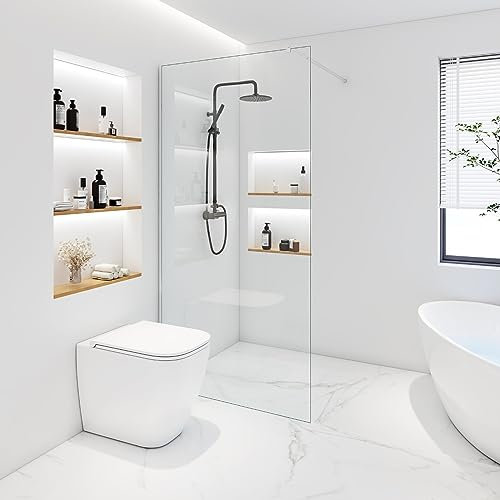 Home Deluxe - Duschabtrennung - BAKI - Breite: 160 cm, Klarglas, Aluminiumrahmen - 10 mm ESG - Sicherheitsglas I Walk in Dusche, Duschwand, Duschtür