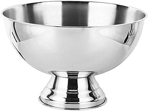 Stainless Steel Bowl | Ice Cooler Buckets | Beverage Tub | Beverage Bucket | Champagne Bowl | Wine Cooler | Party Tub 13.5L,Silver,Bonny369