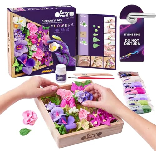 Okto Art Kit Inspiration | Succulents Art Set 3D for Home Wall Decor | Craft Kits for Adults UK and Teenagers | Craft Box with Modeling Clay for Succulents | Hobby Kits Succulent DIY Art Gift Kits