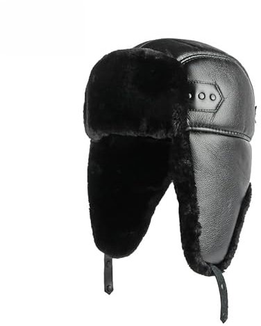 Bomberhüte Herren Damen Outdoor Dicke warme Ohrenklappe Winterklappen Skimütze Russische Skimütze Leder Bombermütze für Snowboarden Skaten (Color : 3, Size : 55-60CM)