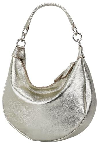 SH Leder Echtleder Damen Halbmondförmige Tasche stylisch bananentasche Umhängetasche Leder 30x22cm Mina G668