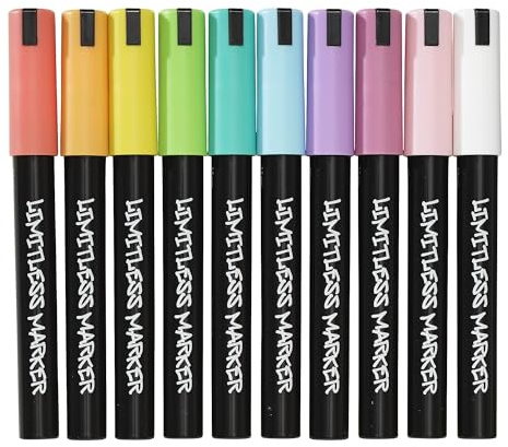 Panduro Limitless Markers | Wasserbasierte Acrylstifte | Island Sorbet Set | 10 Farben für alle Oberflächen