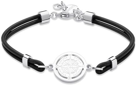 S'Agapõ Bracciale Uomo in Acciaio con Simbolo Rosa dei Venti | Collezione Rebel - SRB17