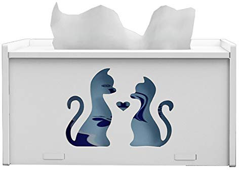 Taschentuchbox Taschentuchbox-Halter, Aufbewahrungsbox, elegante Taschentuchbox, Papierbox, Serviettenhalter, rechteckige Taschentuchbox-Abdeckung, Gesichtspapierhalter, süße Katze for Badezimmerschre
