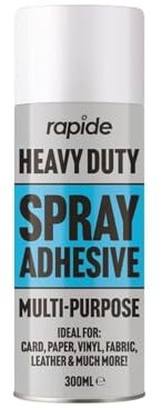 GSV Essentials Heavy Duty Adhesive Spray, Multi-Purpose Spray, Ultimate Solution for Card, Paper, Vinyl, Fabric, Leather, Easy to Use, Versatile Application, 300ml (1 PCS)