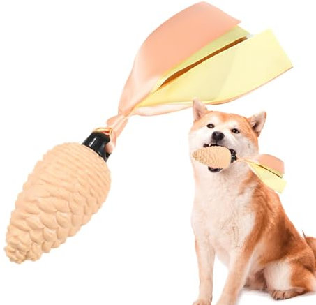 GjnjfdF Kiefernzapfen-Kauspielzeug, Kiefernzapfen-Spielzeug für Hunde - Quietschendes Seil-Hundespielzeug mit Beißstreifen,Langlebiges, weiches Haustierspielzeug zum Zahnen, Spielen und Training von