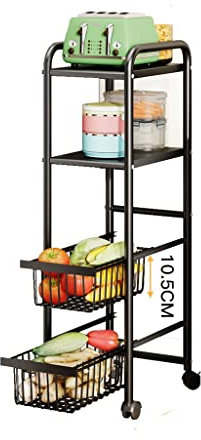 Multifunktionaler Gemüsekorb für Küchenspalte, platzsparende Aufbewahrungslösung für Gemüse und Obst (32 x 33 x 97 cm)
