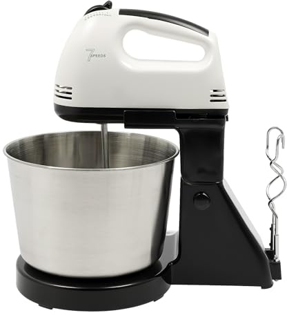 Qussse Küchenmaschine, Knetmaschine mit 1.7L Rührschüssel, 7 Geschwindigkeiten, Rührgerät Rührmaschine für Butter Teig Sahne Milch und Eiern