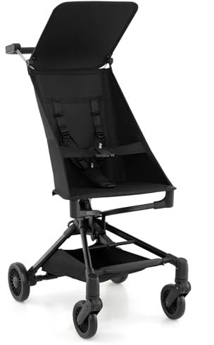 COSTWAY Kinderwagen klappbar für Flugzeug, Reisebuggy kompakt mit verstellbarer & abnehmbarem Verdeck, leichter Kinderbuggy mit Rädern & Aufbewahrungskorb, Babywagen für Babys ab 6 Monaten