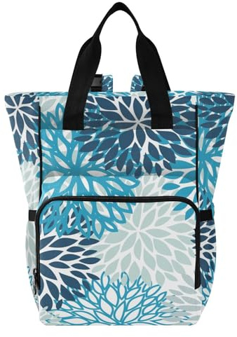 OWFKAY Sac à dos à langer multifonction avec poches isothermes - Dahlia bleu abstrait, Dahlia bleu abstrait, taille unique