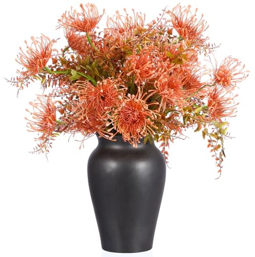 Giegxin Künstliche rote Spinnenlilie für Zuhause, Garten, Dekoration, 43,2 cm, künstliche Lycoris-Zwiebeln für Tafelaufsatz, Tischdekoration, künstliche Chrysanthemen, Eukalyptus-Pflanzen für Innen