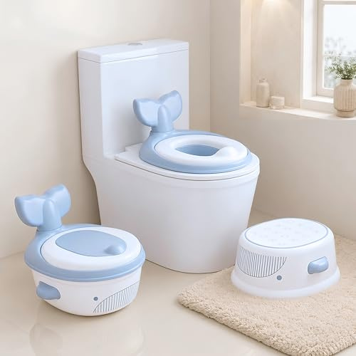 AUVAN® NUEVO Orinal 3 en 1: Orinal bebe, adaptador wc niños y taburete. Kit potty training para motivar el aprendizaje, con tabla de recompensas y accesorios. Orinales infantiles. Regalos para bebés.
