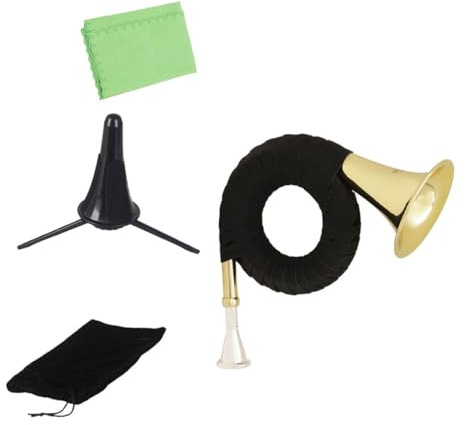 Waldhorn 1 Stück Blechblasinstrument für Musiker und Liebhaber Messing | Portable Ausführung, Sauber Polierte Kanten und Oberfläche, Klarer Ton, für Üben Unterwegs Zufällige Farbe
