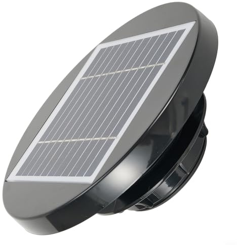 Ventilatore solare da tetto 200 mm per camper, barca, serra, capannone, caravan, modulo solare da 5,5 V, 2,5 W, flusso d'aria da 33 CFM, silenzioso, 27 dB, facile installazione