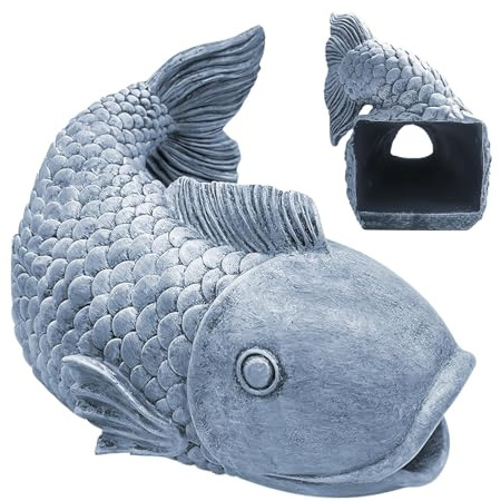 Fish Sculpture Gutter Diverter - Resin Rain Serm, Realistic Outdoor Extension For Water Flow, Decorative Patio Garden Accent | Dynamic Design For Water Flow