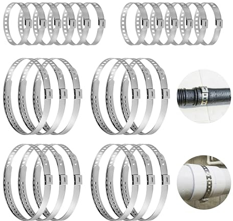 Hexizexi 24 Stück CV Achsmanschetten Schellen 25-50mm und 50-120mm | Universal Achsmanschette zum Kleben Edelstahl Antriebswellenmanschette Klemmschellen für Garten Haus Pool Wasserdicht