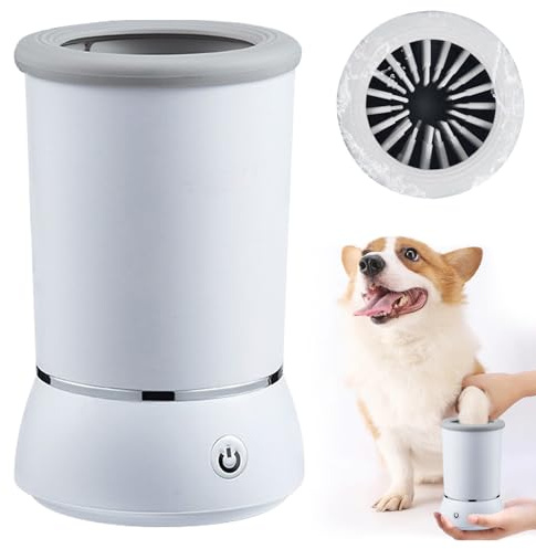 Limpiador automático de patas de perro, limpiador de patas para perros, limpiador de patas de silicona para perros, limpiador electrónico portátil, limpiador de patas de gatos de 360°, lavado de patas