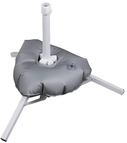 Homeponnew Water-Filled Square Umbrella Base for Outdoor Shade Sail Hardware – Steel Tripod Support Compatible with 25–35 mm Poles, Includes Water Bag (3.5cm calibre)