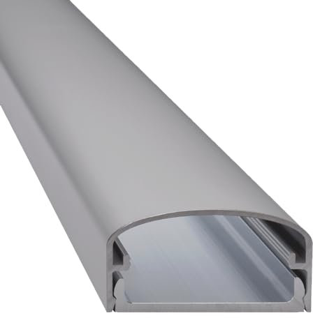 Design Alu Kabelkanal Big Mouth für TV, Beamer etc. - Silber matt eloxiert - Länge 30cm - Platz für viele Kabel - 30 x 5 x 2,6cm cm - komplett aus Aluminium