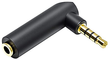 Adattatore Audio Stereo Jack 3,5 mm a gomito Dorato (4 Pin)