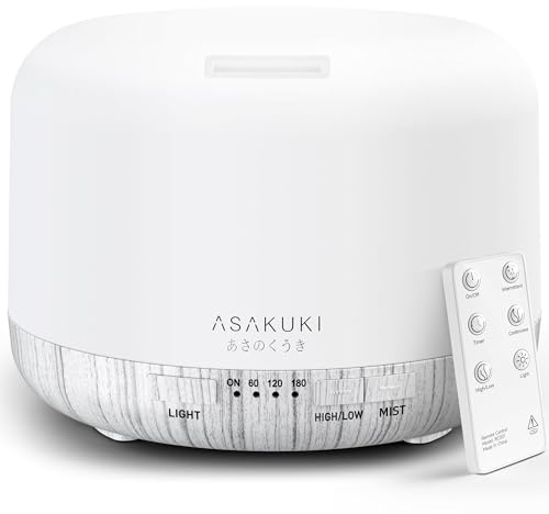 ASAKUKI 500ml Premium Essential Oil Diffuser with Remote Control Timers