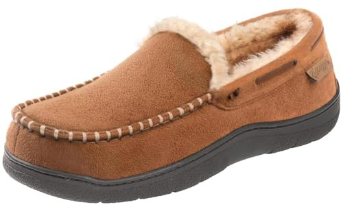 Zigzagger Herren Microsuede Mokassin Hausschuhe Memory Foam Hausschuhe