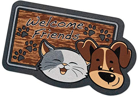 Moderne Fußmatte aus Gummi für Hund und Katze, 40 x 70 cm, Rückseite rutschfest, Teppich für den Eingangsbereich, Modell: Format 60