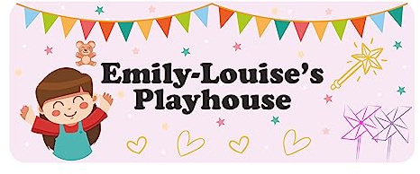 Girls Play House/Play Room/Kids Bedroom Door Sign - Personalised With Any Name