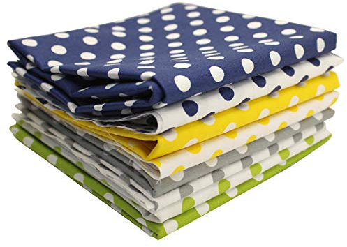 Egurs Baumwollstoff Punkte meterware 8 Stück 25x25cm Patchwork Stoffe Paket Punkte Bunte Stoff Bündel Quadrate DIY nähen Scrapbooking Quilting artcraft,8 Farben