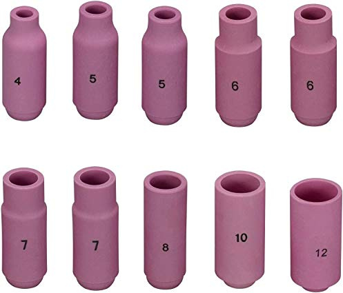 RIVERWELD TIG Keramikdüsen Serie 10N #12 10# #8#7#6#5#4 10 Stück | SR WP 17 18 26 WIG-Schweißbrenner-Aluminiumoxiddüsen Ref.-Nr.: 10N44 10N45 10N46 10N47 10N48 10N49 10N50