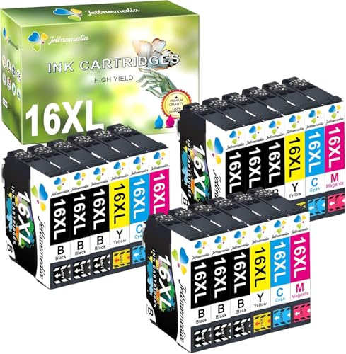 16XL Kompatible Druckerpatronen für Epson 16 XL Multipack Patrone für Workforce WF-2510 WF-2630 WF-2650 WF-2760 WF-2530 WF-2520 WF-2010 WF-2540 WF-2750 WF-2660 WF2510 WF2630 WF2010 WF2520 WF2660