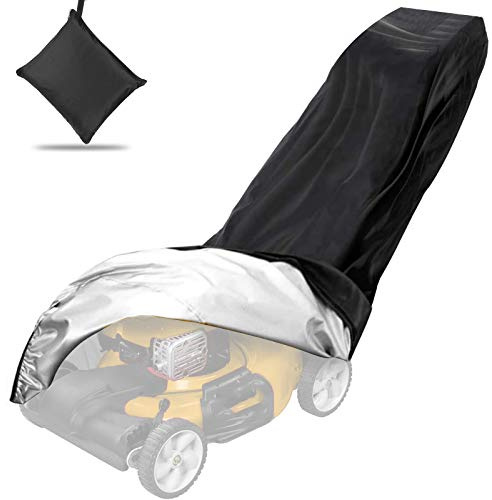 Housse de protection universelle pour tondeuse à gazon – 193 x 112 x 64 cm, toutes saisons, avec cordons de serrage et sac de rangement