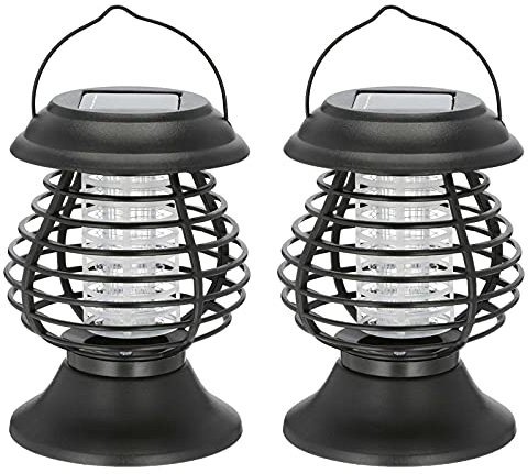 HAC24 2X Solar UV Insektenvernichter Mückenfalle Akku Moskito Killer Insektenfalle Mückenlampe Mückenfalle Insektenkiller