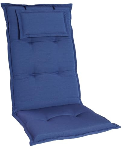 Homeoutfit24 Gartenstuhlauflagen Hochlehner, 4er Set, Blau